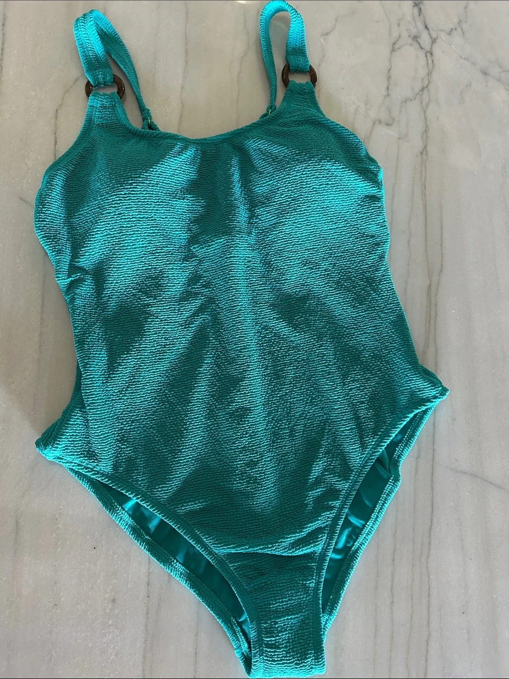 Shade & Shore Teal Padded Hi Leg Swimsuit